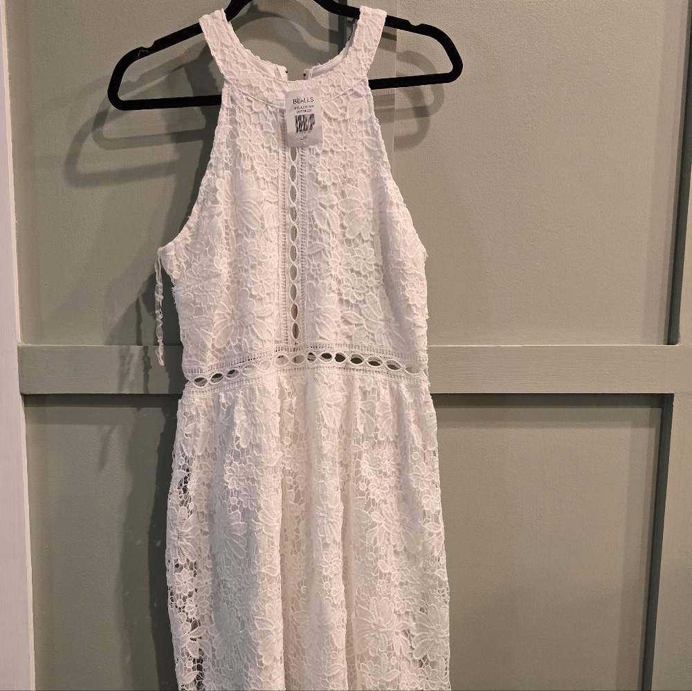 NWT Max+Ash White Crocheted Lace Dress – Size L (Juniors)  🤍